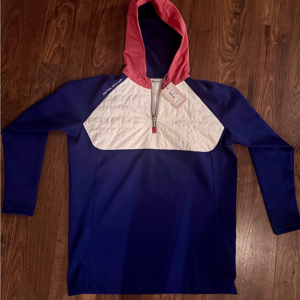 Peter Millar Performance Youth XL Quarter Zip Hooded Jacket